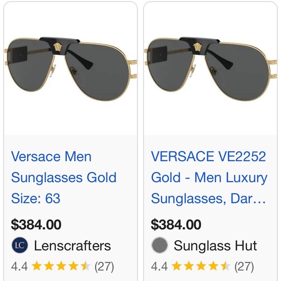 Versace Black and Gold Sunglasses - Picture 12 of 13